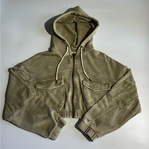 Urban Outfitters Beige Fleece-Lined cropped Jacket